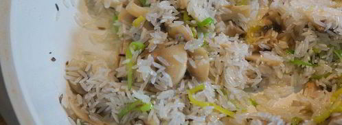 рис басмати с грибами и луком пореем. Шаг 2