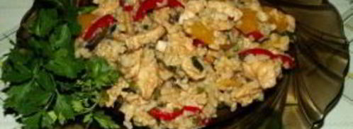 рис с грибами и овощами. Шаг 13