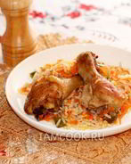 Рис с куриными ножками в духовке