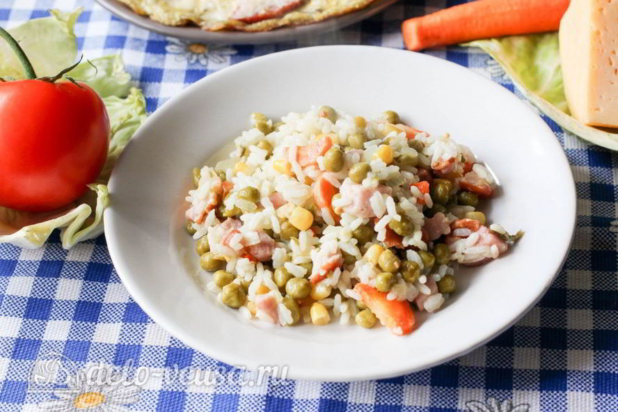 Рецепт рис с зеленым горошком