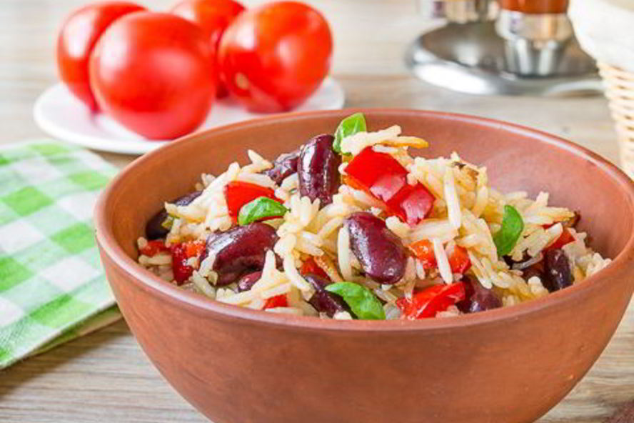 Рецепт рис со сладким перцем и фасолью