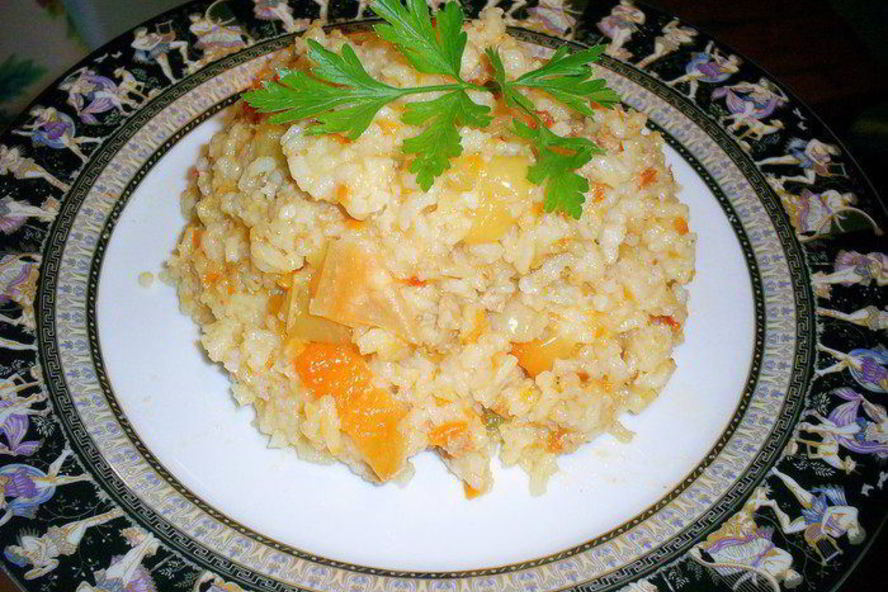 Рецепт рис, тушенный с мясом и овощами