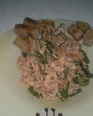 Тайский рис с мятой и мраморная говядина