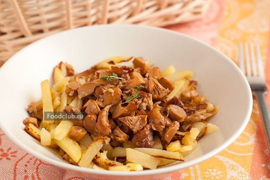 Рецепт жареная картошка с лисичками