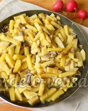 Жареная картошка с шампиньонами