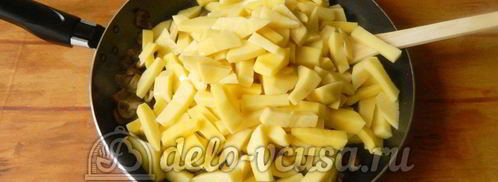 жареная картошка с шампиньонами. Шаг 5