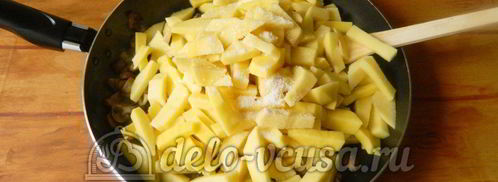 жареная картошка с шампиньонами. Шаг 6
