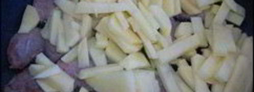 жареный картофель со свиной вырезкой. Шаг 4