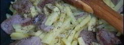 жареный картофель со свиной вырезкой. Шаг 5