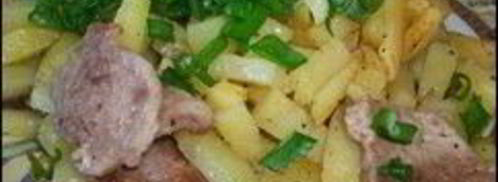 жареный картофель со свиной вырезкой. Шаг 7