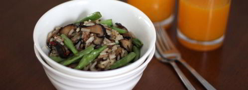 жареный рис с фасолью и грибами. Шаг 8