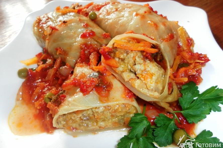 Рецепт голубцы с пшенным фаршем