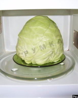 Капуста для голубцов в микроволновке