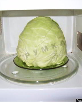 Капуста для голубцов в микроволновке