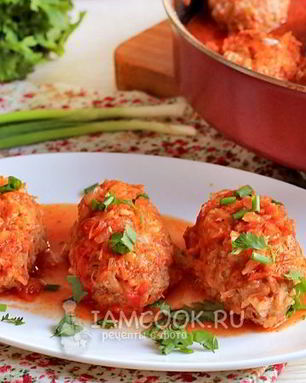 Ленивые голубцы с подливкой в духовке