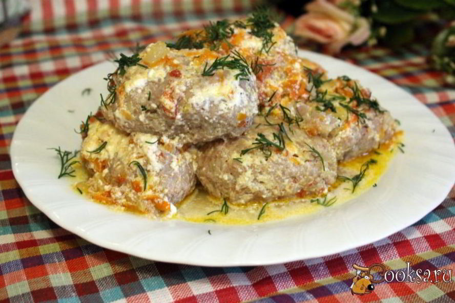 Рецепт ленивые голубцы запеченные в сметане