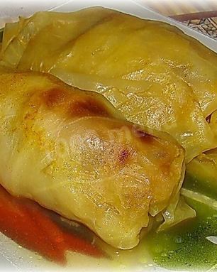 Постные голубцы с грибами