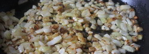 горохово-картофельное пюре с жареным луком. Шаг 4