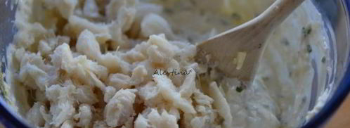 фаршированные грибы с крабовым соусом. Шаг 4