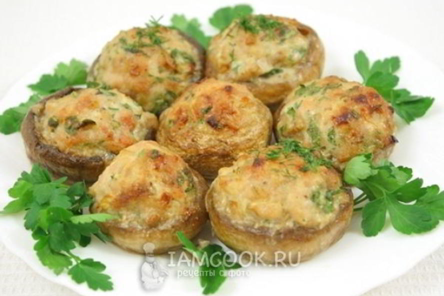 Рецепт фаршированные шампиньоны с фаршем