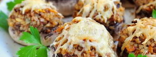 грибы, фаршированные гречкой. Шаг 11