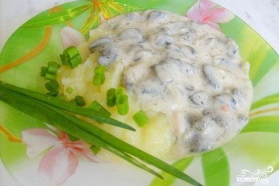 Рецепт грибы в сметанном соусе