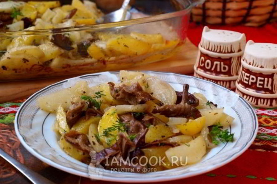Рецепт лисички с картошкой в духовке