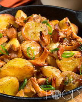 Лисички жареные с картошкой