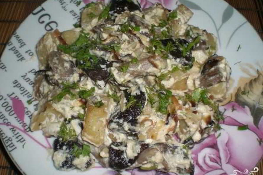 Рецепт подберезовики, жареные со сметаной