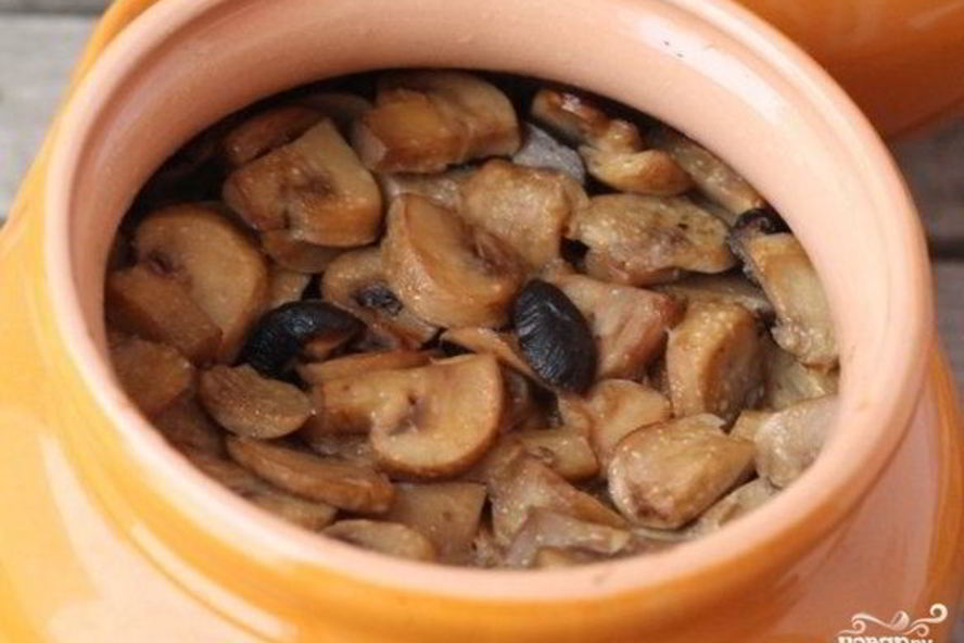 Рецепт шампиньоны в горшочках