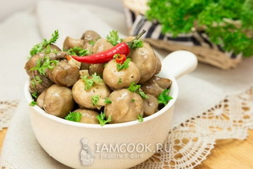 Рецепт шампиньоны в медовом маринаде