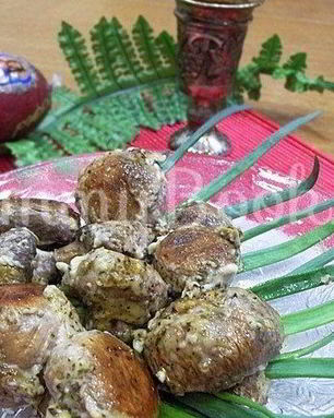 Шампиньоны, запеченные на костре