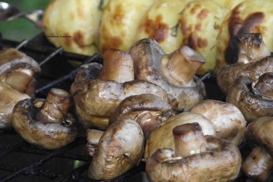 Рецепт шампиньоны, запеченные на мангале