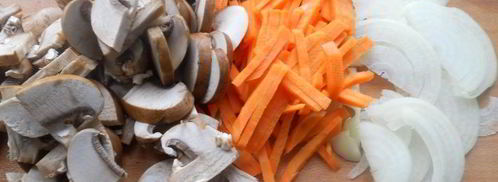 шампиньоны жареные с цветной капустой. Шаг 2