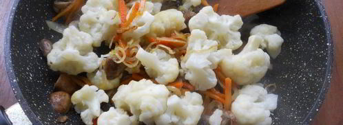 шампиньоны жареные с цветной капустой. Шаг 5