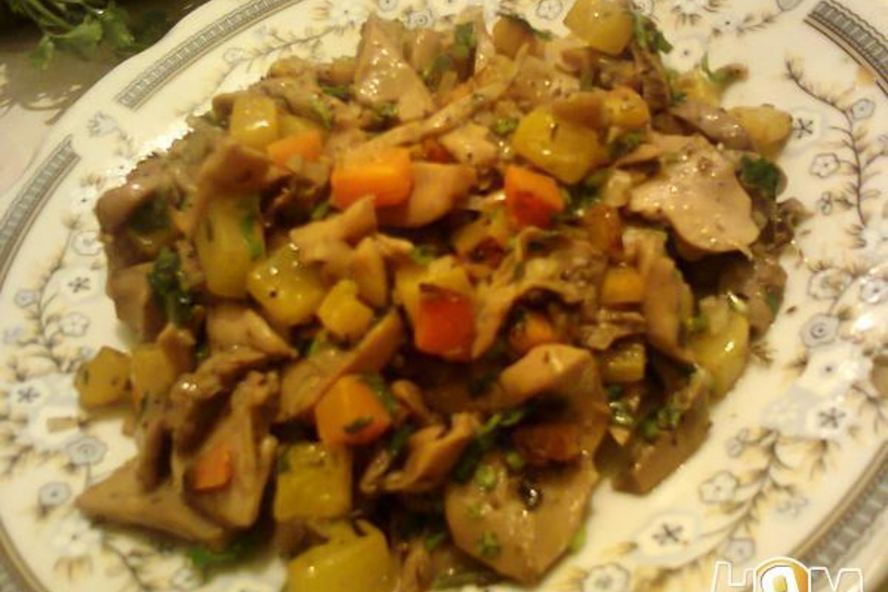 Рецепт тушеные шампиньоны с тыквой и орегано