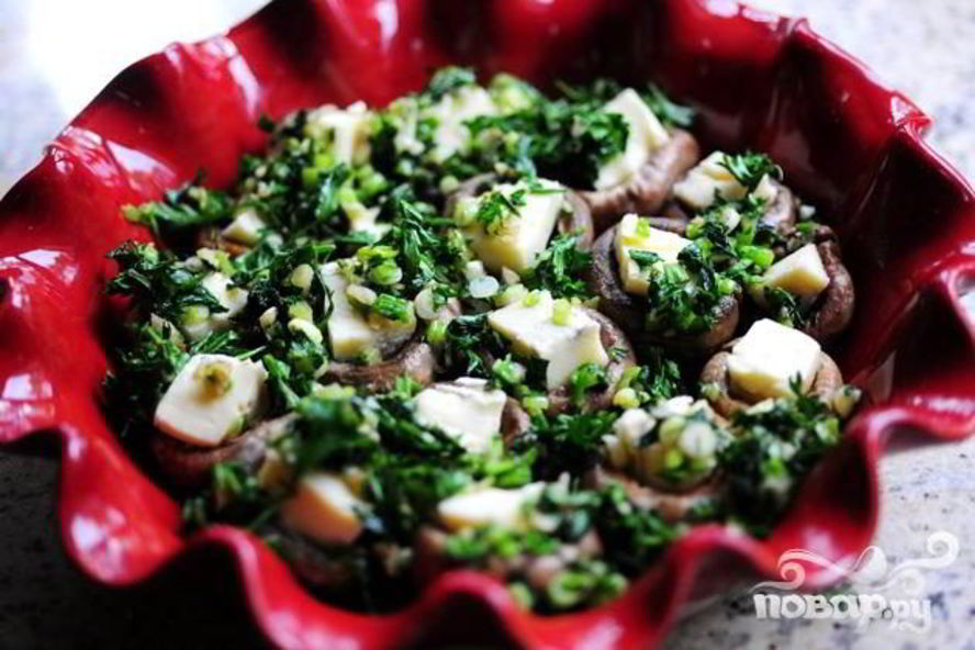 Рецепт запеченные грибы с сыром бри