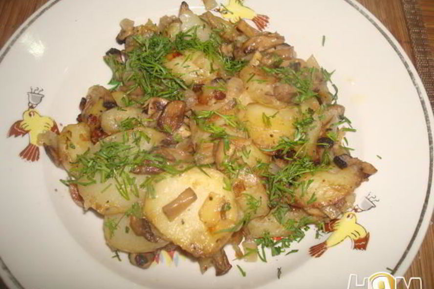 Рецепт жаренка с грибами