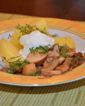 Жареные белые грибы