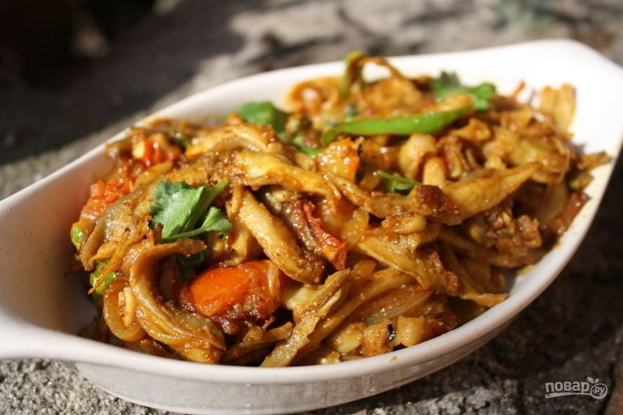 Рецепт жареные вешенки с луком