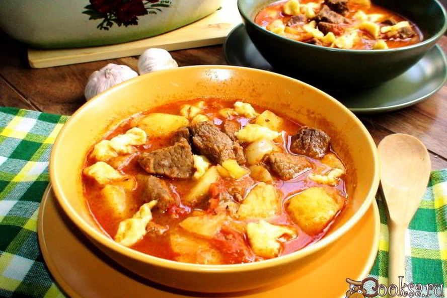 Рецепт будапештский гуляш c чапетками