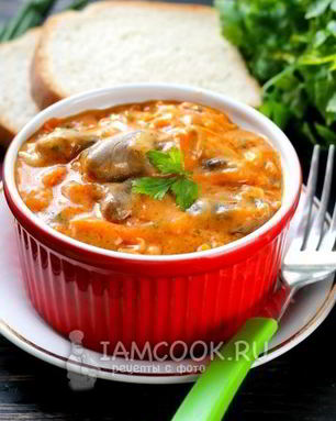 Гуляш из куриных сердечек