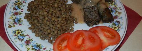 гуляш на пару с зеленой чечевицей. Шаг 4