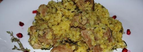 томленый в сельдерее гуляш с булгуром. Шаг 13