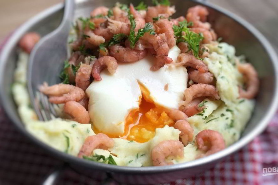Рецепт картофельное пюре с креветками