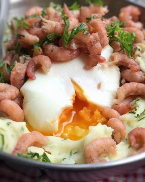 Картофельное пюре с креветками