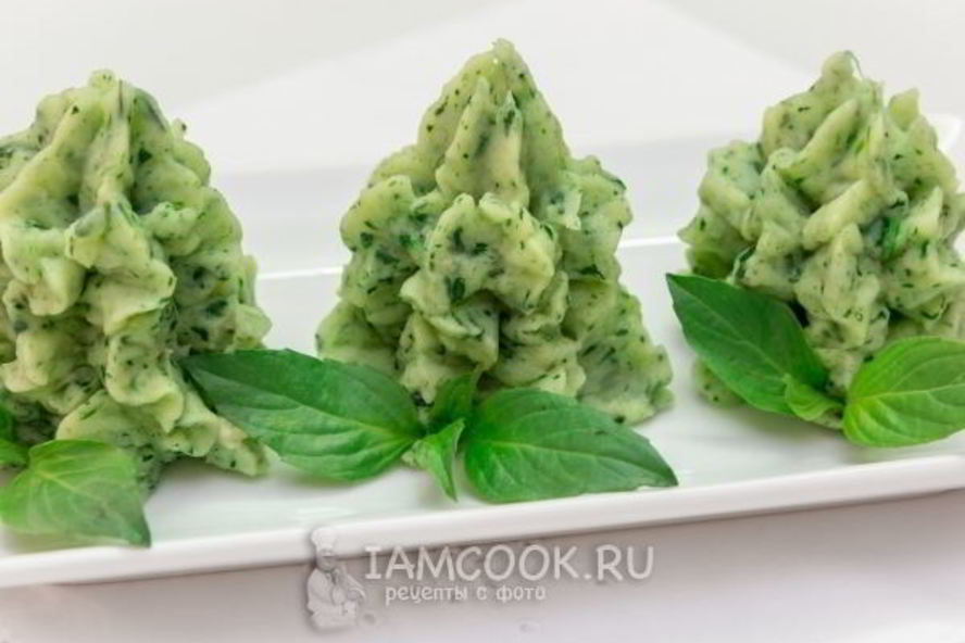 Рецепт картофельное пюре со шпинатом и чесноком