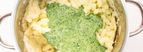 картофельное пюре со шпинатом и чесноком. Шаг 8