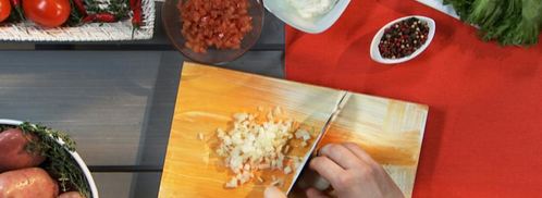 картофельное пюре со сладким перцем и помидорами. Шаг 3