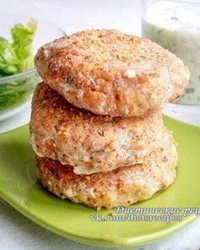 Котлетки с куриным филе и творогом